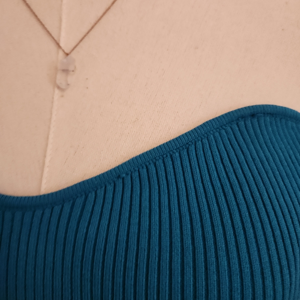 Happily Grey Teal Sweetheart Strapless Tube Top Size L - Picture 7 of 8